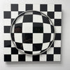 Black and White gloss wood optical illusion checkerboard